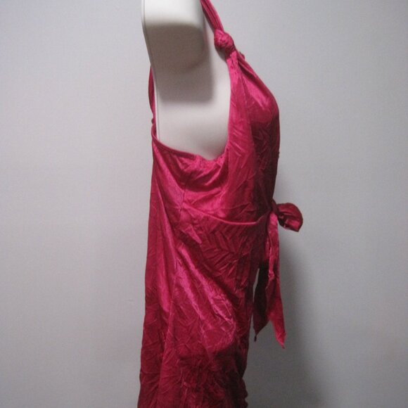 Star City Women's Medium Red Silk Fancy Top Gold and Pearl Applique Bodice - Picture 5 of 6